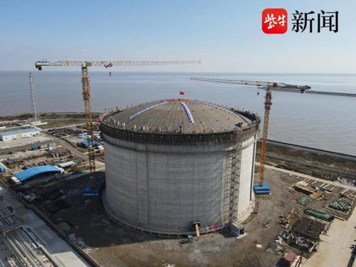 能源保供再添新翼 廣匯啟東LNG接收站6號(hào)20萬(wàn)立方米儲(chǔ)罐成功升頂